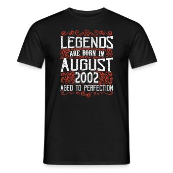 2002 August Vintage Retro Jubiläum August 2002 - Männer T-Shirt - Schwarz - Vorne - AI Model Male 178 light (178cm)