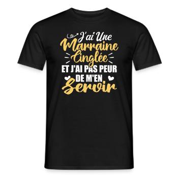 J'ai Une Marraine Cinglée Et Je Peux M'en Servir - T-shirt homme - noir - Devant - AI Model Male 178 light (178cm)