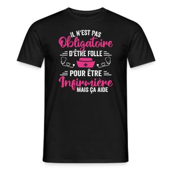 Verrückt und Krankenschwester Humor Krankenschwester Geschenk - Männer T-Shirt - Schwarz - Vorne - AI Model Male 178 light (178cm)