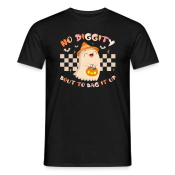 Kein Diggity-Kampf, um es einzusacken Niedliches Geister-Halloween - Männer T-Shirt - Schwarz - Vorne - AI Model Male 178 light (178cm)