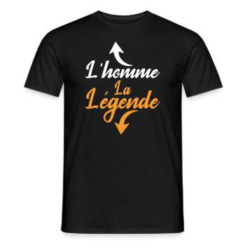 Homme la legende cadeau humour homme - T-shirt homme - noir - Devant - AI Model Male 178 light (178cm)