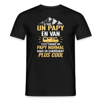 Cadeau Papy Van Camping Car Voyage Cadeau Papy - T-shirt homme - noir - Devant - AI Model Male 178 light (178cm)