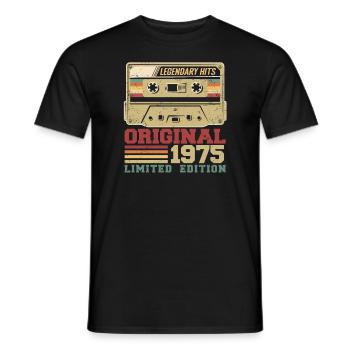 Original 1975 Vintage Anniversaire Cadeau 1975 - T-shirt homme - noir - Devant - AI Model Male 178 light (178cm)