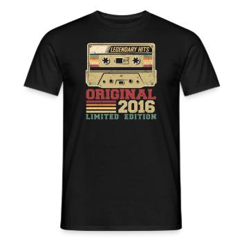 Original 2016 Vintage Jubiläumsgeschenk 2016 - Männer T-Shirt - Schwarz - Vorne - AI Model Male 178 light (178cm)