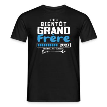 Bientôt Grand Frère 2023 - Futur grand-frère - T-shirt homme - noir - Devant - AI Model Male 178 light (178cm)