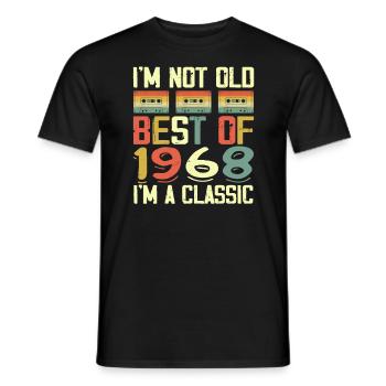 1968 I'm Not Old I'm Classic Vintage 1968 Birthday - Men's T-Shirt - black - Front - AI Model Male 178 light (178cm)