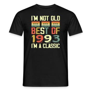 1993 I'm Not Old I'm Classic Vintage 1993 Geburtstag - Männer T-Shirt - Schwarz - Vorne - AI Model Male 178 light (178cm)