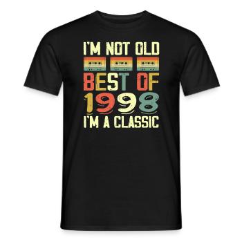 1998 I'm Not Old I'm Classic Vintage 1998 Geburtstag - Männer T-Shirt - Schwarz - Vorne - AI Model Male 178 light (178cm)