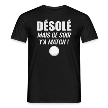 Désolé Mais Ce Soir Y'a Match - Volleyball - T-shirt homme - noir - Devant - AI Model Male 178 light (178cm)