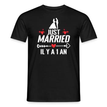 Baumwolle Hochzeitsgeschenk Hochzeitstag 1 Jahr - Männer T-Shirt - Schwarz - Vorne - AI Model Male 178 light (178cm)
