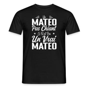 Un Mateo Pas Chiant Ce N'est Pas Un Vrai Mateo - T-shirt homme - noir - Devant - AI Model Male 178 light (178cm)