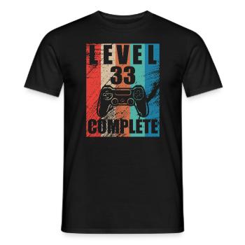 Level 33 complete - Men's T-Shirt - black - Front - AI Model Male 178 light (178cm)