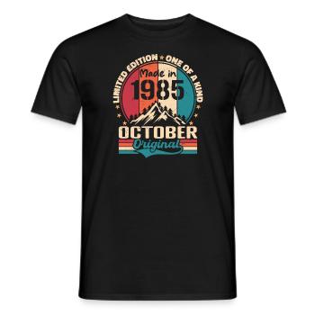 Octobre 1985 Cadeau D'anniversaire 1985 Octobre - T-shirt homme - noir - Devant - AI Model Male 178 light (178cm)