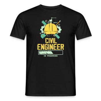Future career as a civil engineer Civil engineering - Men's T-Shirt - black - Front - AI Model Male 178 light (178cm)