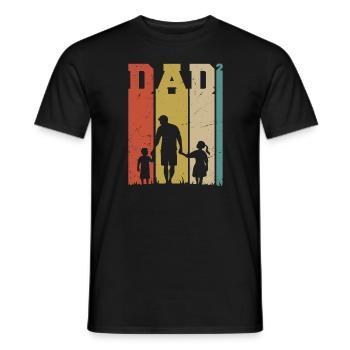Papa Chemise Deux Fils Père De Deux Cadeaux - T-shirt homme - noir - Devant - AI Model Male 178 light (178cm)