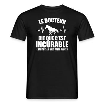 Cheval - c'est incurable - T-shirt homme - noir - Devant - AI Model Male 178 light (178cm)