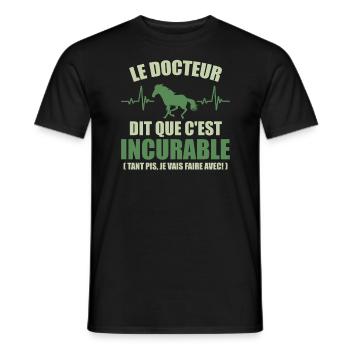 Cheval - c'est incurable - T-shirt homme - noir - Devant - AI Model Male 178 light (178cm)