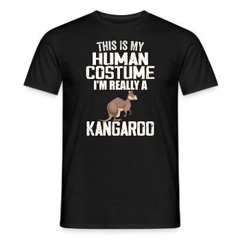 This is my human costume i'm really a kangaroo - Men's T-Shirt - black - Front - AI Model Male 178 light (178cm)