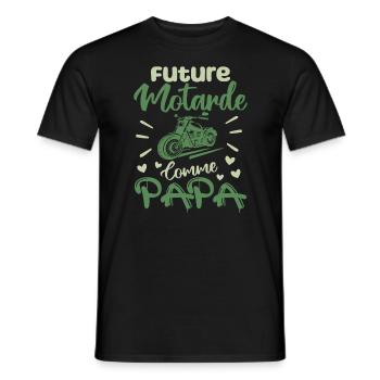 Future Motarde Comme Papa - T-shirt homme - noir - Devant - AI Model Male 178 light (178cm)