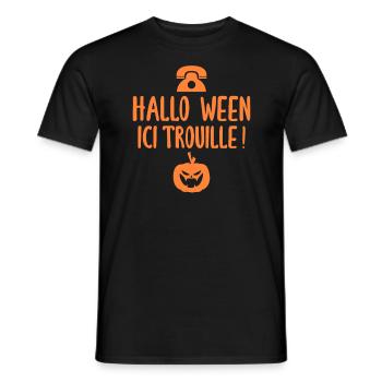 Citrouille - Halloween - Phrase drôle - T-shirt homme - noir - Devant - AI Model Male 178 light (178cm)