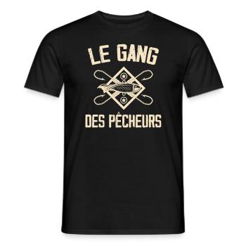 Pêche, Pêcheur, Canne à pêche - T-shirt homme - noir - Devant - AI Model Male 178 light (178cm)