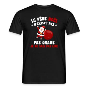 Le Père Noël N'existe Pas - T-shirt homme - noir - Devant - AI Model Male 178 light (178cm)