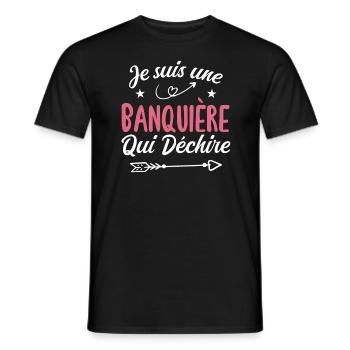 Je Suis Une Banquière Qui Déchire - T-shirt homme - noir - Devant - AI Model Male 178 light (178cm)