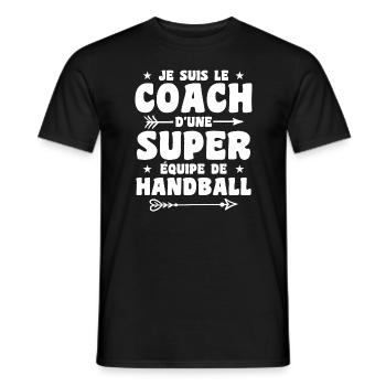 Je Suis Le Coach D'une Super Équipe De Handball - T-shirt homme - noir - Devant - AI Model Male 178 light (178cm)
