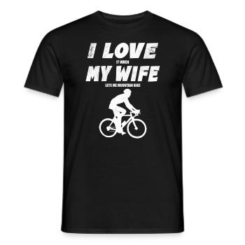 I Love It When My Wife Lets Me Go Mountain Biking - T-shirt homme - noir - Devant - AI Model Male 178 light (178cm)