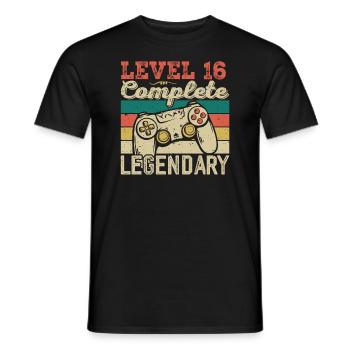 Niveau 16 Complete, Cadeau D'anniversaire 16 Ans - T-shirt homme - noir - Devant - AI Model Male 178 light (178cm)