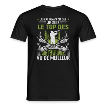 Chasse Pour Homme Cerf Cadeau Chasse Hommes - T-shirt homme - noir - Devant - AI Model Male 178 light (178cm)