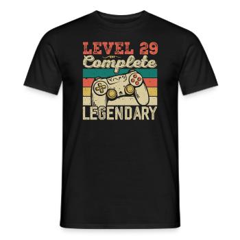 Level 29 Complete, 29 Birthday Gift - Men's T-Shirt - black - Front - AI Model Male 178 light (178cm)