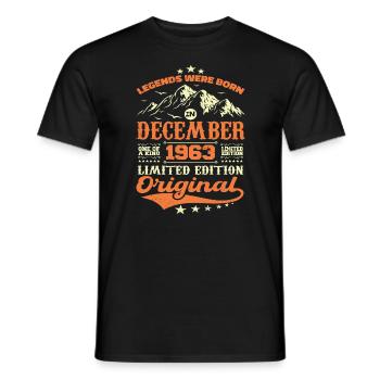 Décembre 1963 Cadeau Anniversaire - December 1963 - T-shirt homme - noir - Devant - AI Model Male 178 light (178cm)