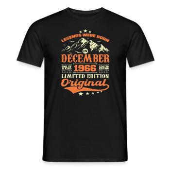 Décembre 1966 Cadeau Anniversaire - December 1966 - T-shirt homme - noir - Devant - AI Model Male 178 light (178cm)