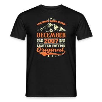 Décembre 2007 Cadeau Anniversaire - December 2007 - T-shirt homme - noir - Devant - AI Model Male 178 light (178cm)