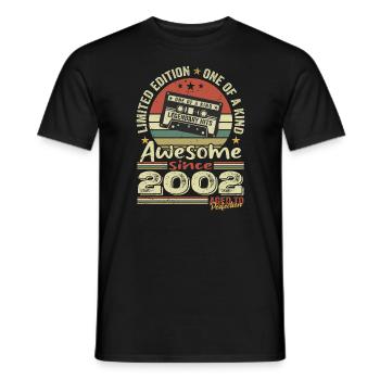 Jahrgang 2002 Original Retro Geburtstagsgeschenk - Männer T-Shirt - Schwarz - Vorne - AI Model Male 178 light (178cm)
