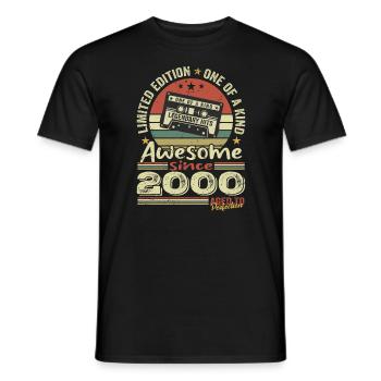 Vintage 2000 Original Retro Geburtstagsgeschenk - Männer T-Shirt - Schwarz - Vorne - AI Model Male 178 light (178cm)