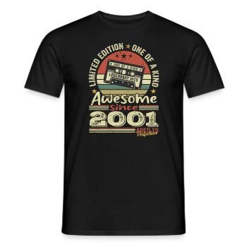 Jahrgang 2001 Original Retro Geburtstagsgeschenk - Männer T-Shirt - Schwarz - Vorne - AI Model Male 178 light (178cm)