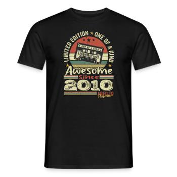 Jahrgang 2010 Original Retro Jubiläumsgeschenk - Männer T-Shirt - Schwarz - Vorne - AI Model Male 178 light (178cm)