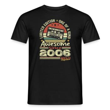 Vintage 2006 Original Rétro Cadeau Anniversaire - T-shirt homme - noir - Devant - AI Model Male 178 light (178cm)