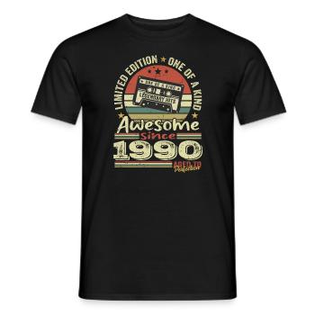 Vintage, 1990er Jahre, originales Retro-Jubiläumsgeschenk - Männer T-Shirt - Schwarz - Vorne - AI Model Male 178 light (178cm)
