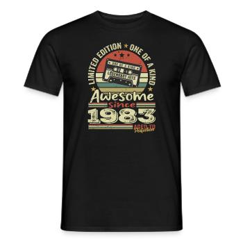 Jahrgang 1983 Original Retro Jubiläumsgeschenk - Männer T-Shirt - Schwarz - Vorne - AI Model Male 178 light (178cm)