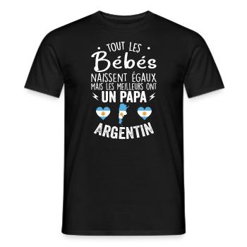 Bébés égaux meilleurs ont un papa Argentin - T-shirt homme - noir - Devant - AI Model Male 178 light (178cm)