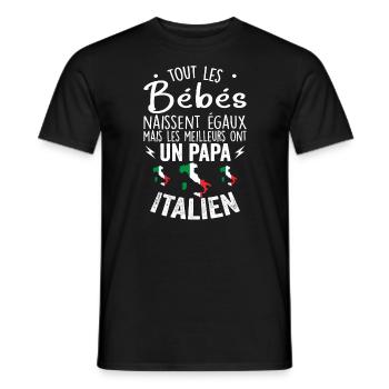 Bébés égaux meilleurs ont un papa Italien - T-shirt homme - noir - Devant - AI Model Male 178 light (178cm)