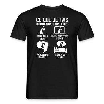 Ce que je fais durant mon temps libre danse - T-shirt homme - noir - Devant - AI Model Male 178 light (178cm)