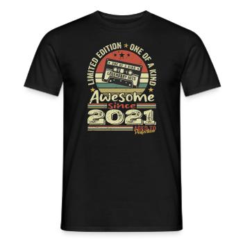 Jahrgang 2021 Original Retro Geburtstagsgeschenk - Männer T-Shirt - Schwarz - Vorne - AI Model Male 178 light (178cm)
