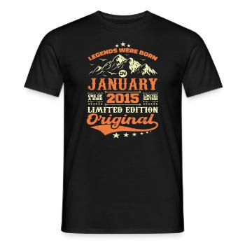 Legendary since January 2015 Vintage Retro 2015 - Men's T-Shirt - black - Front - AI Model Male 178 light (178cm)