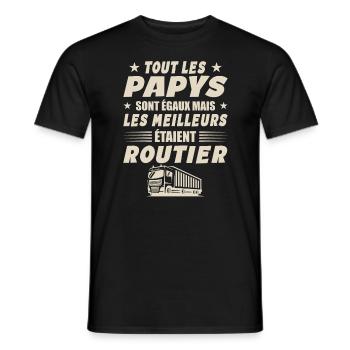 Routier Papy Cadeau Chauffeurs Routiers - T-shirt homme - noir - Devant - AI Model Male 178 light (178cm)