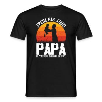 Je Peux Pas Je Suis Papa (couche) - T-shirt homme - noir - Devant - AI Model Male 178 light (178cm)