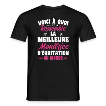 Der beste Reitlehrer der Welt - Männer T-Shirt - Schwarz - Vorne - AI Model Male 178 light (178cm)